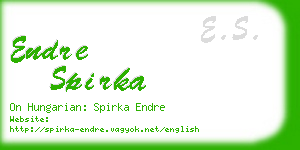 endre spirka business card